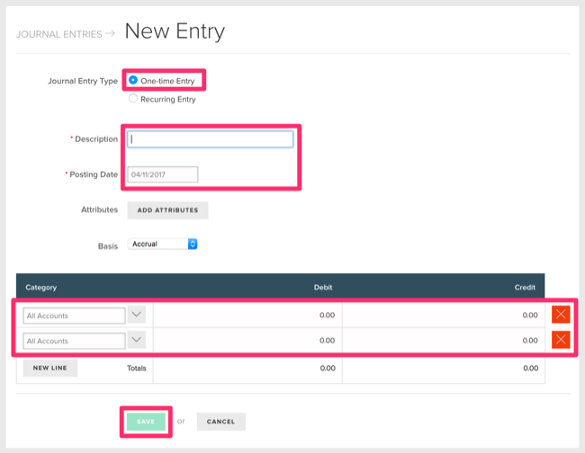 How to Create Single Journal Entries